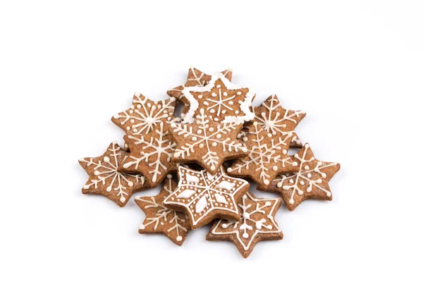 Galletas de jengibre de Navidad con forma de estrella — Foto de Stock