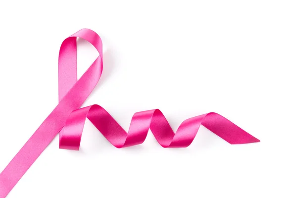Pink breast cancer ribbon isolated — Stock Photo, Image