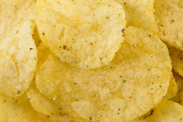 Prepared potato chips snack closeup view — Stock Photo, Image