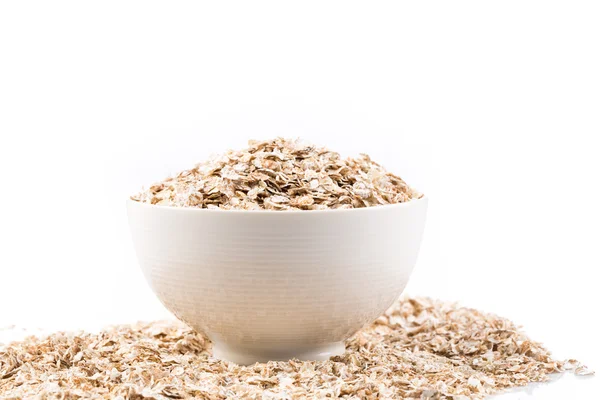 Oat flakes for Breakfast isolated on white background — Stock Photo, Image