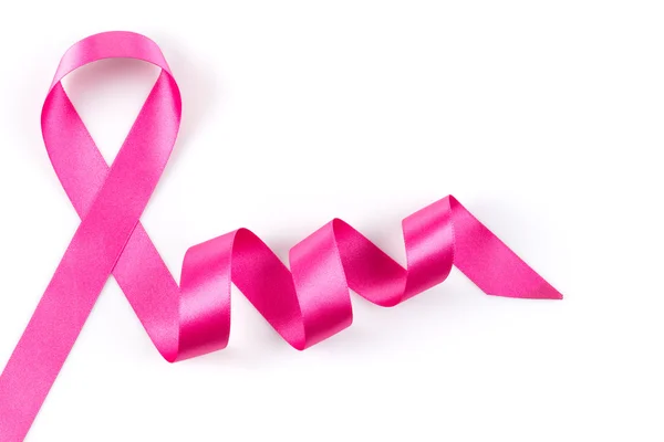 Pink breast cancer ribbon isolated — Stock Photo, Image