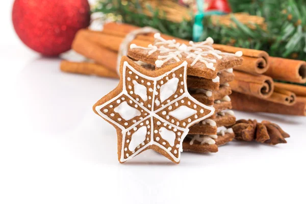 Biscotti di pan di zenzero di Natale a forma di stella — Foto Stock