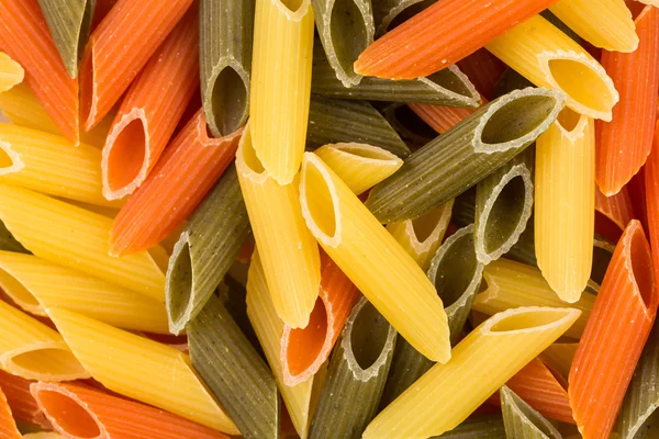 Pasta de penne de tres colores — Foto de Stock