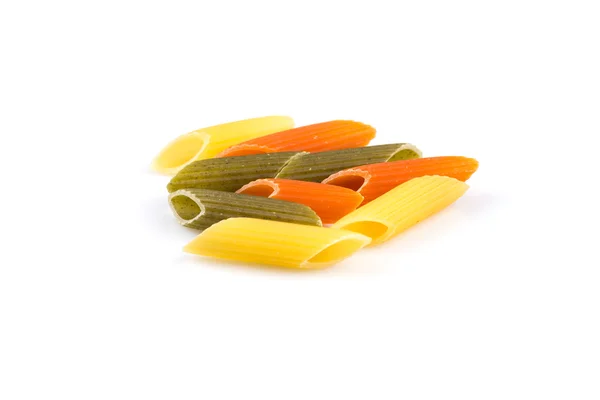 Raw colored pasta isolated on white background — Stock Photo, Image