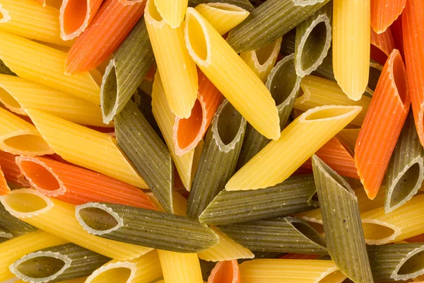 Drie kleur penne pasta — Stockfoto