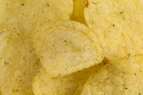 Prepared potato chips snack closeup view — Stock Photo, Image