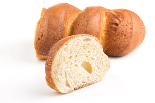 Bread slice isolated on white — Stock Photo, Image