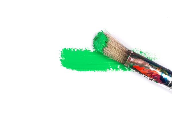 Golpe verde do pincel de pintura — Fotografia de Stock