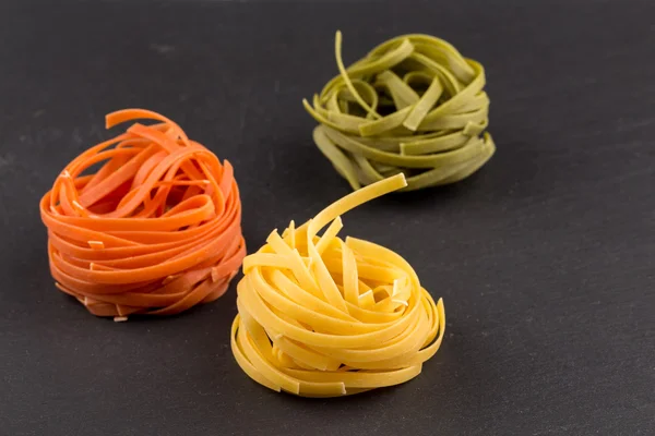 Pastas diferentes en tres colores — Foto de Stock