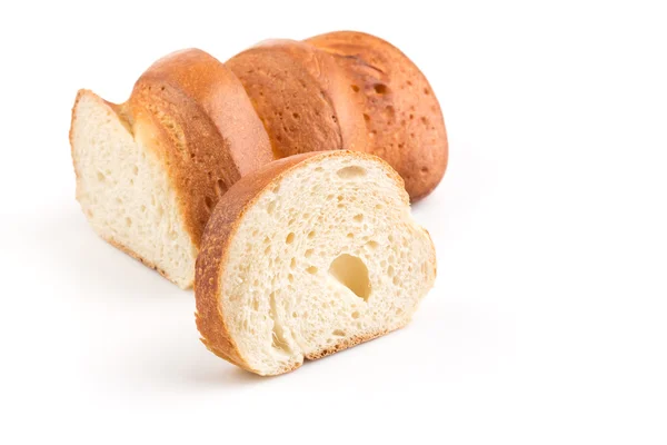 Bread slice isolated on white — Stock Photo, Image