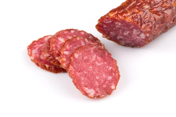 Salami tranché isolé — Photo