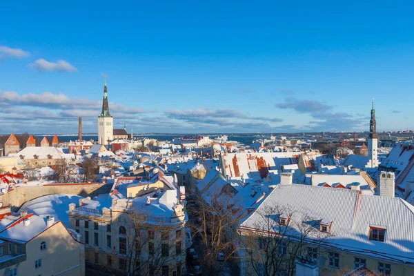 Tallinn inverno cidade paisagem panorâmica — Fotografia de Stock