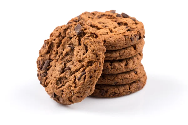 Chocolate chip cookies isolerad på vit — Stockfoto