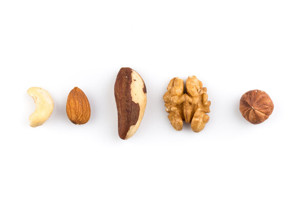 Various nuts isolated