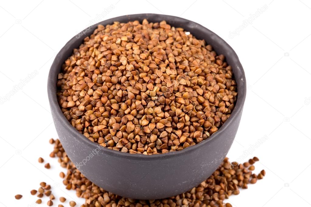 Buckwheat groats in a bowl