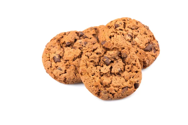 Chocolate chip cookies isolerad på vit — Stockfoto