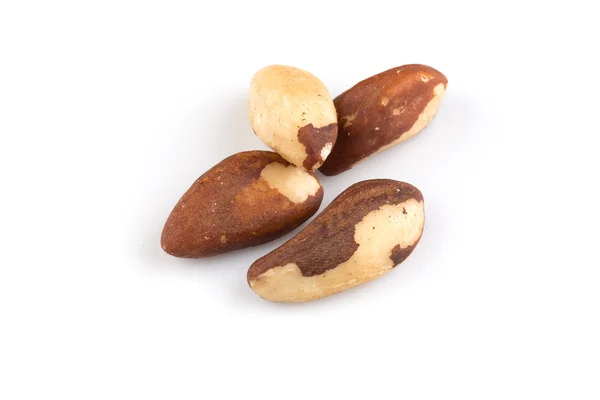 Brazil nuts on white close up — Stock Photo, Image