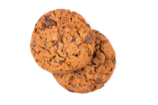 Chocolate Chip Cookies Isolado em branco — Fotografia de Stock