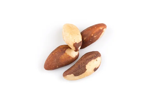 Brazil nuts on white close up — Stock Photo, Image
