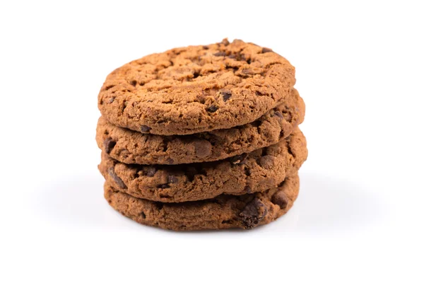 Chocolate chip cookies isolerad på vit — Stockfoto