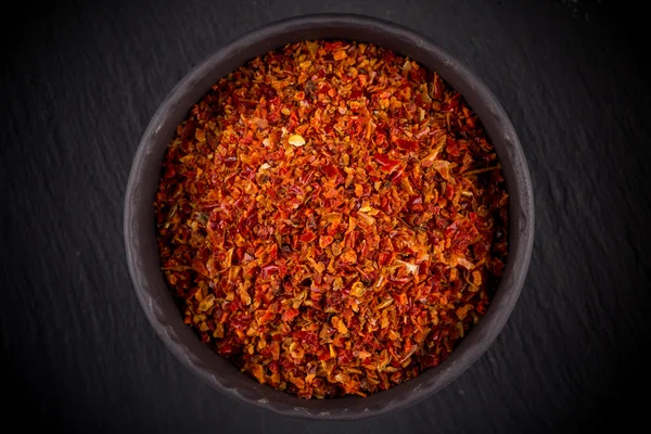 Drcený červený pepř chilli — Stock fotografie