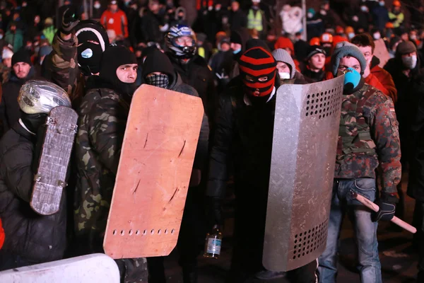 Protestujący z rachunkami. Kijów, Ukraina, Styczeń 19, 2014 — Zdjęcie stockowe