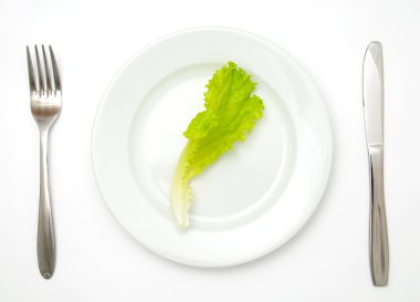 Lettuce in a white plate clipart