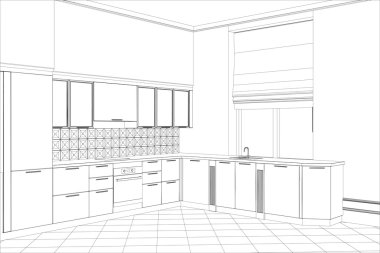Download Kitchen 3d Free Vector Eps Cdr Ai Svg Vector Illustration Graphic Art