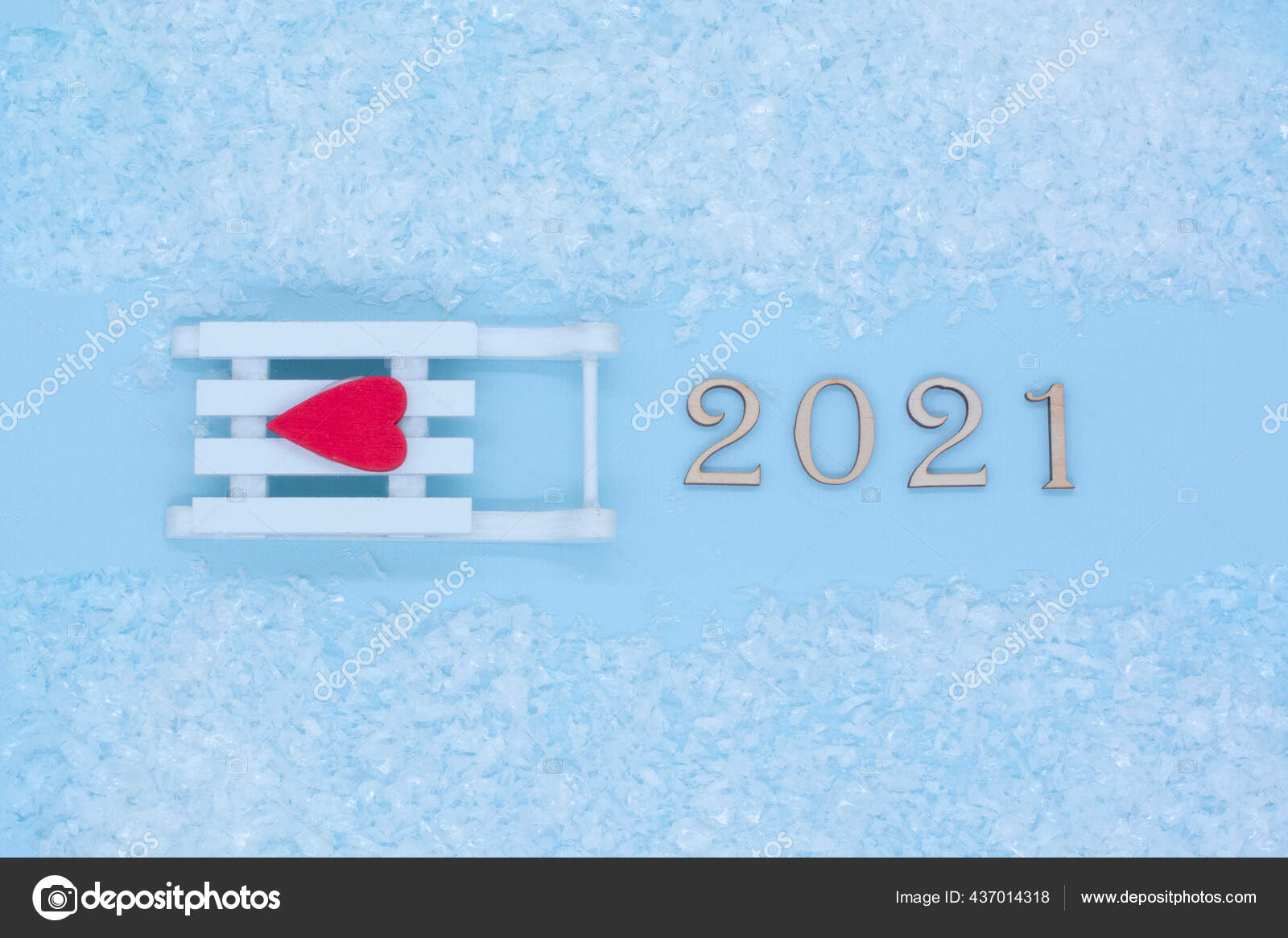 Selamat Tahun Baru Simbol Dari Nomor 2021 Dan Kereta Luncur Stok Foto C Alle2009 437014318