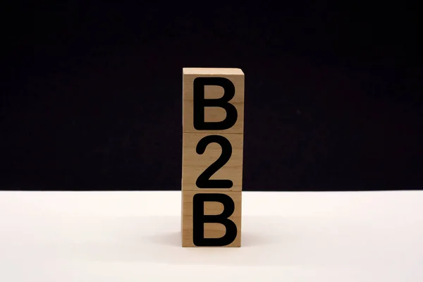 Geschäftskonzept Erfolgsprozess B2B Geschrieben Auf Einem Holzwürfel Auf Weißem Schwarzem — Stockfoto