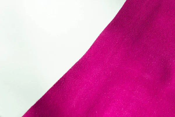 Fuchsia suede for the production of clothing and footwear. Footwear or clothing industry.