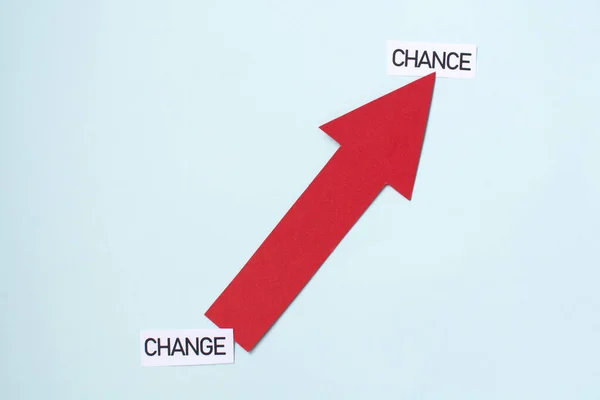 Red Arrow Words Change Chance Concept Growth Development — Stock Photo, Image