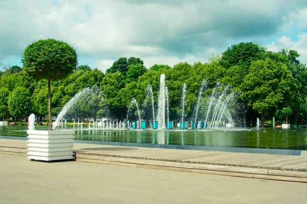 Moskau Russland Juli 2021 Moskauer Stadtlandschaft Brunnen Gorki Park Moskau — Stockfoto