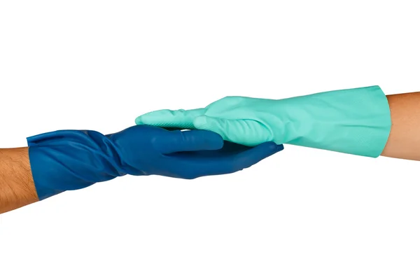 Hands Handshaking for Cleaning — Stock Photo, Image