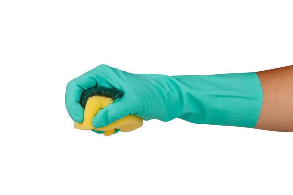 Ręce z gąbki do czyszczenia — Zdjęcie stockowe