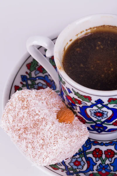 Turkish Delights with Coffee — Stock Photo, Image