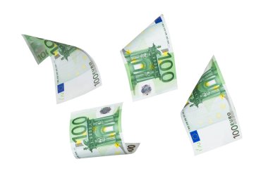 Euro banknot uçan