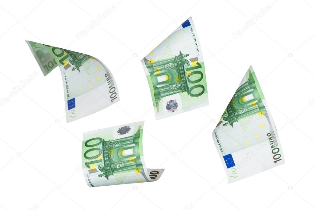 Euro Banknotes Flying