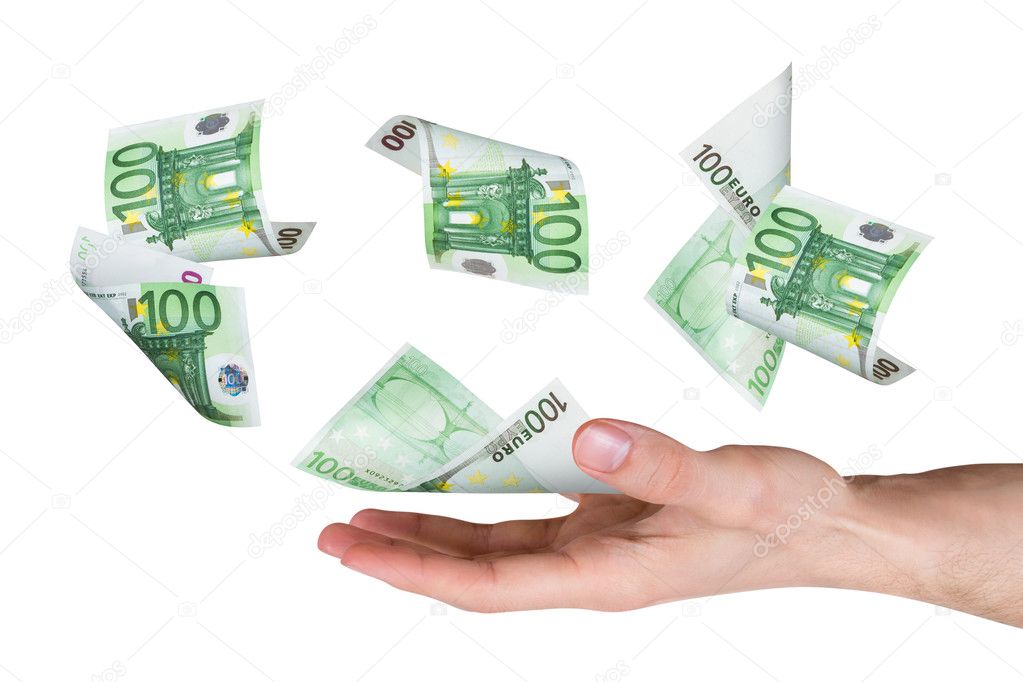 Euro Banknotes on Young Male Hand