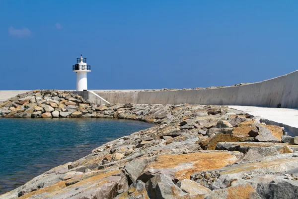 Sea Coast with White Lighthouse — Stock Photo, Image