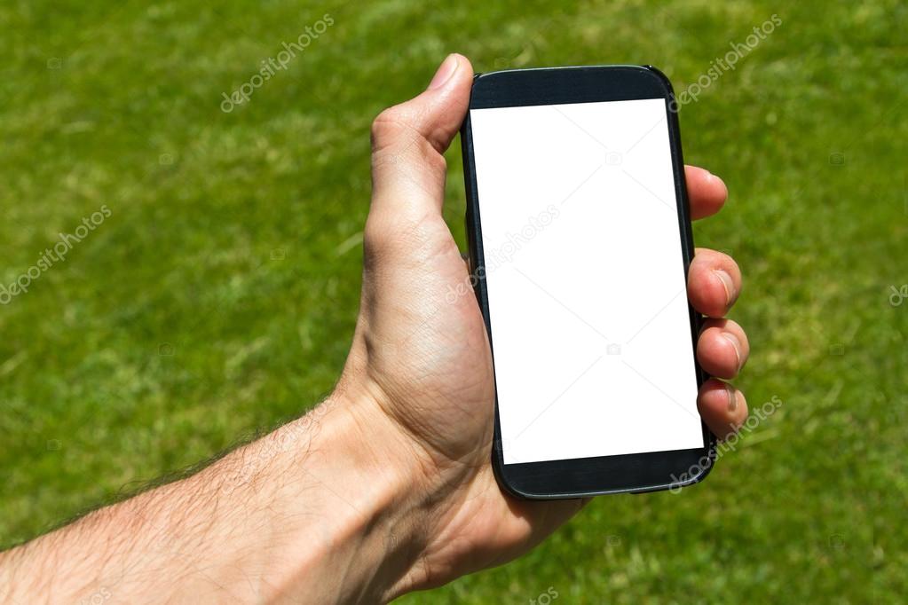 Male Hand Holding Smart Phone