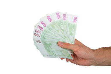 Elinde 100 Euro Banknots