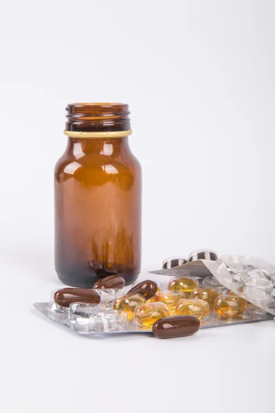 Mix of Pills and Medical Bottle — Stock Photo, Image