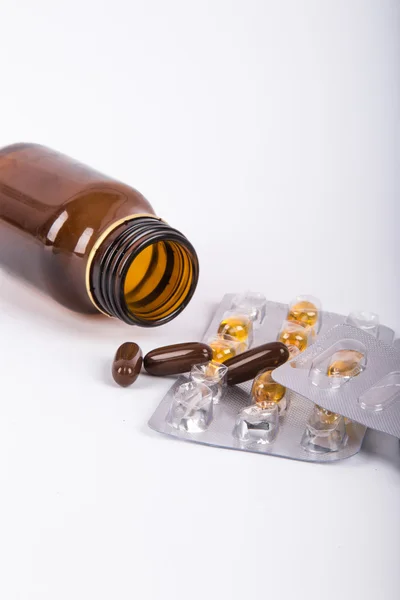 Mix of Pills and Medical Bottle — Stock Photo, Image