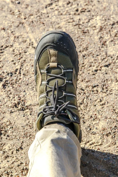 Zapato con zapato de trekking —  Fotos de Stock