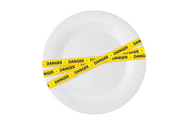 Danger Tape on Plate — Stock Photo, Image