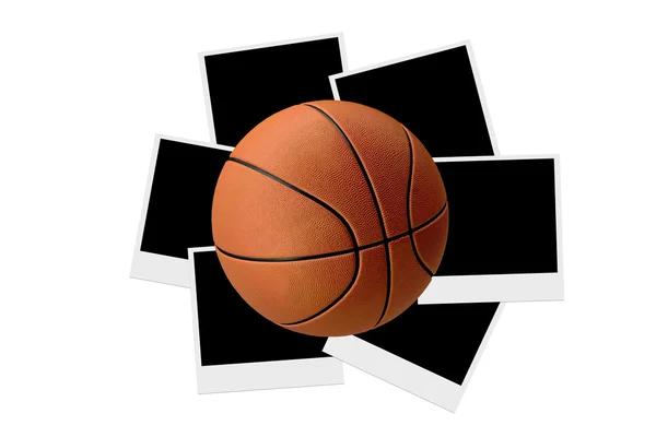 Basketball auf Polaraoidfotos — Stockfoto