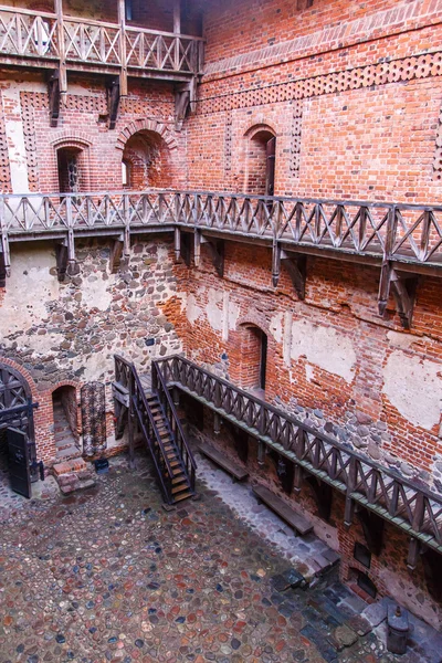 Holztreppe der Burg von Trakai — Stockfoto