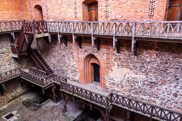 Holztreppe der Burg von Trakai — Stockfoto