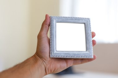 boş ahşap fotoğraf çerçevesi